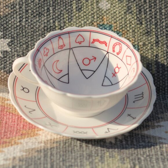 Vintage Tea Reading Set | Tasseomancy Cup And Plate | Divination Fortune Vessel - Picture 1 of 5